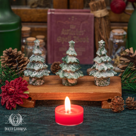 Tree Agate Gemstone Yule Tree for Wintertime Balance