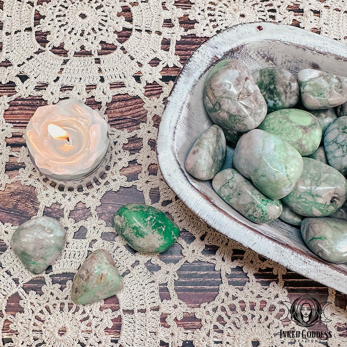 Variscite Tumbled Gemstone for Prosperity- Inked Goddess Creations