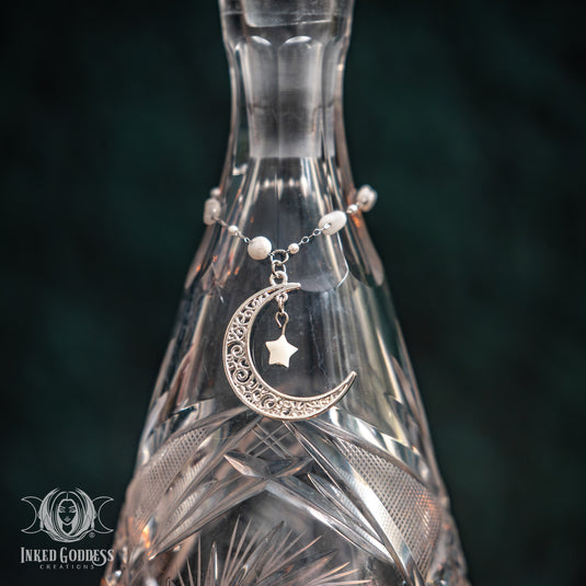 Vintage Moon Water Bottle- Etched for Cottagecore Vibes