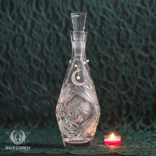 Vintage Moon Water Bottle- Etched for Cottagecore Vibes
