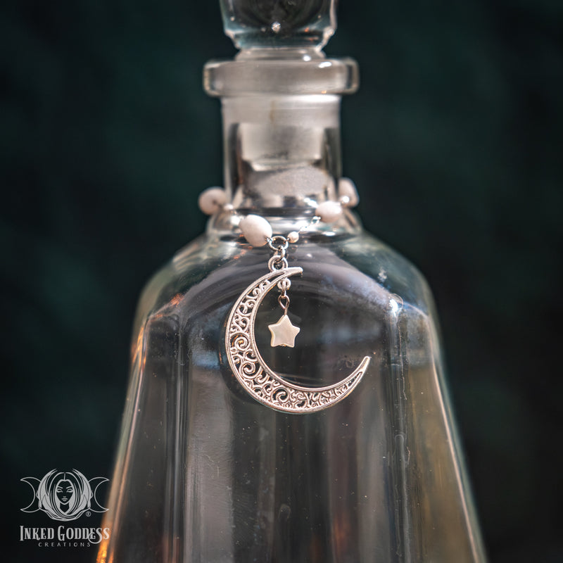 Load image into Gallery viewer, Vintage Moon Water Bottle- Whiskey for Cosmic Magick

