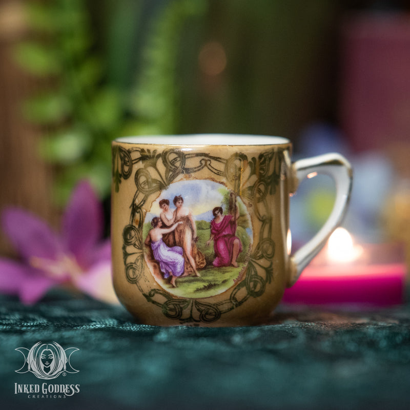 Load image into Gallery viewer, Vintage Aphrodite Mini Ceramic Offering Cup for Love Spellwork
