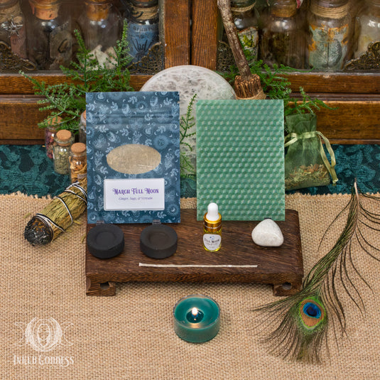 Virgo Full Moon with Lunar Eclipse Ritual Kit for March 3rd- DIY Beeswax Candle