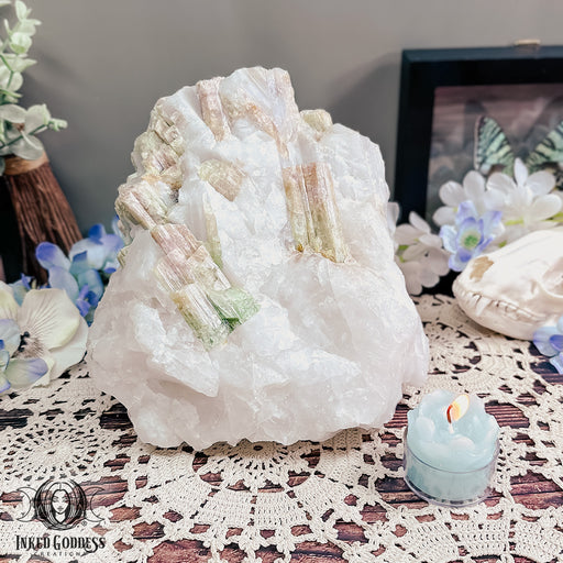 Watermelon Tourmaline in Quartz Raw Specimen for Amplified Joy- Inked Goddess Creations