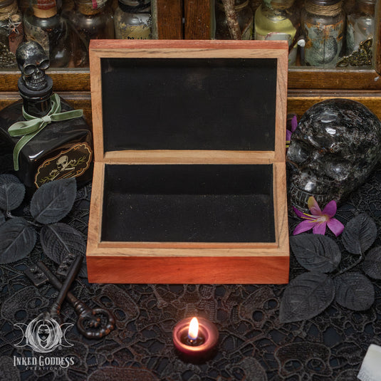 Wheel of the Year Wooden Box for Storing Magickal Supplies