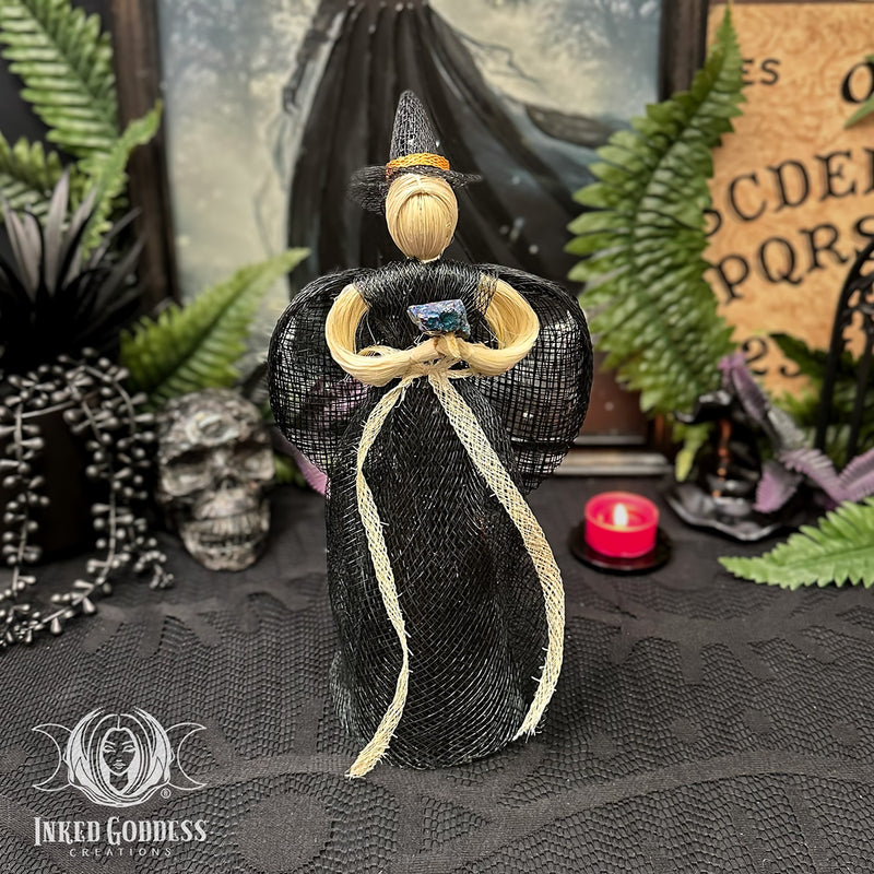 Load image into Gallery viewer, Witch Holding Gemstone for Boundary Work &amp; Warding
