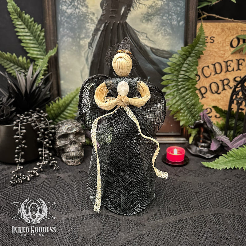 Load image into Gallery viewer, Witch Holding Gemstone for Boundary Work &amp; Warding
