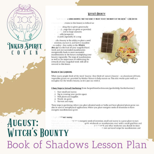 August 2023- Witch's Bounty Book of Shadows Pages-Inked Spirit Coven