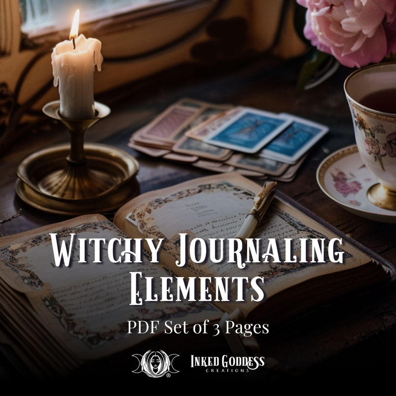 Load image into Gallery viewer, Witchy Journaling Elements Set of 3 Pages - PDF Download
