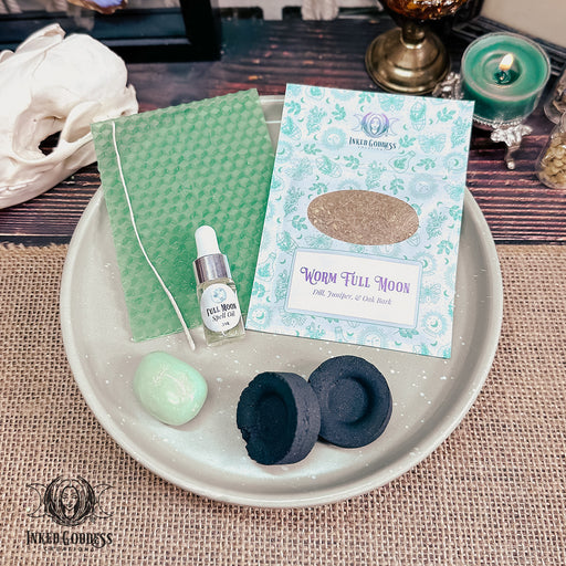 Worm Full Moon Ritual Kit for March 25th Libra Full Moon - DIY Beeswax Candle Kit