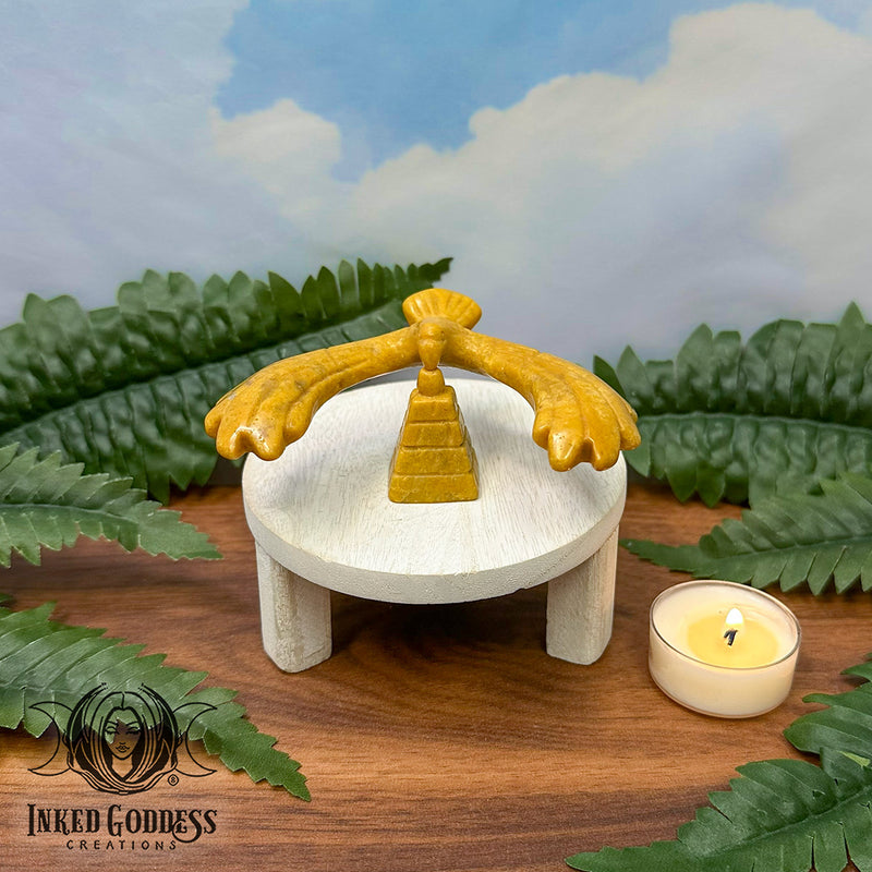 Load image into Gallery viewer, Yellow Jasper Balance Eagle with Pyramid for Joyful Beginnings
