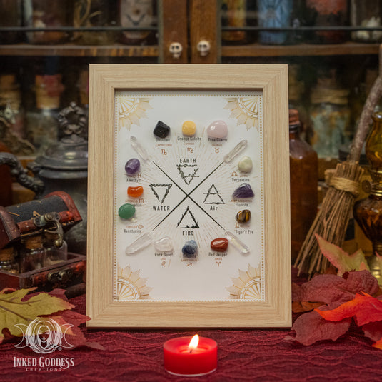 Zodiac Gemstone Framed Art for Cosmic Magick