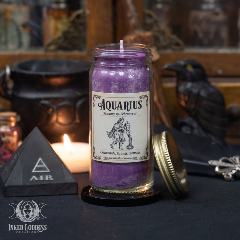Load image into Gallery viewer, Zodiac Jar Candle for Empowered Astrological Magick
