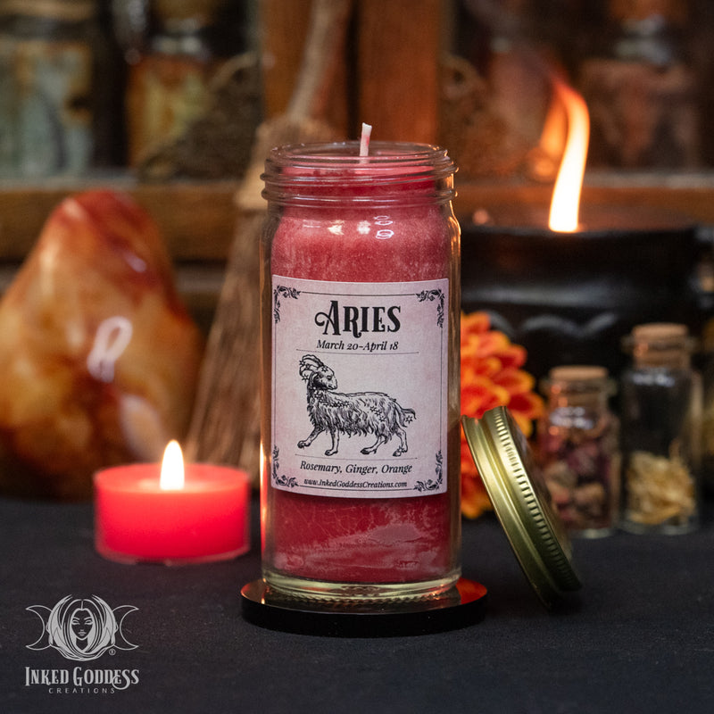Load image into Gallery viewer, Zodiac Jar Candle for Empowered Astrological Magick
