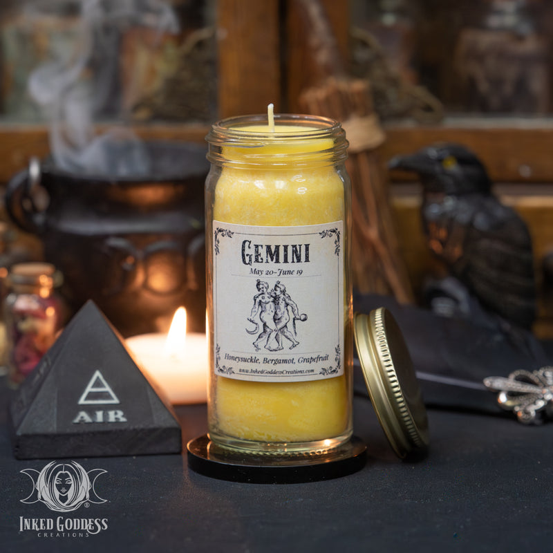 Load image into Gallery viewer, Zodiac Jar Candle for Empowered Astrological Magick
