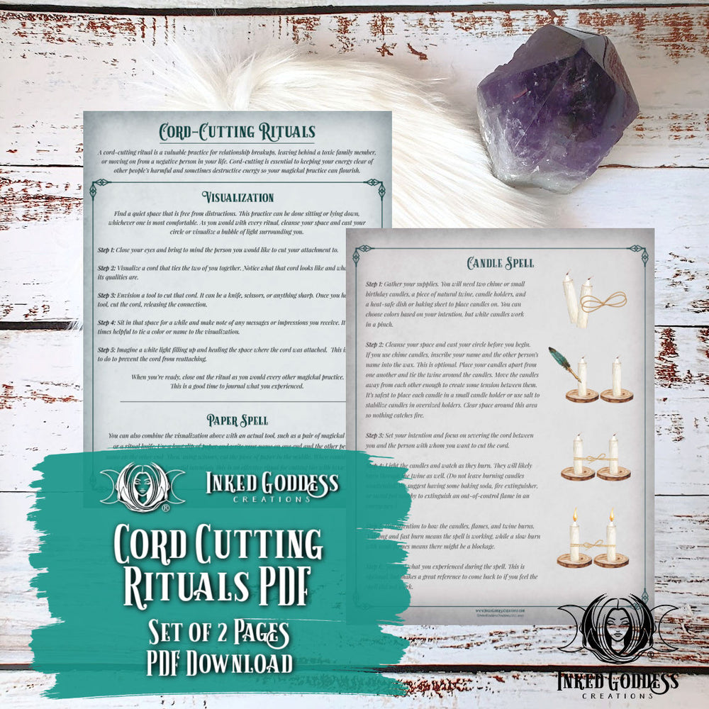 Cord Cutting Rituals PDF Download from Inked Goddess Creations