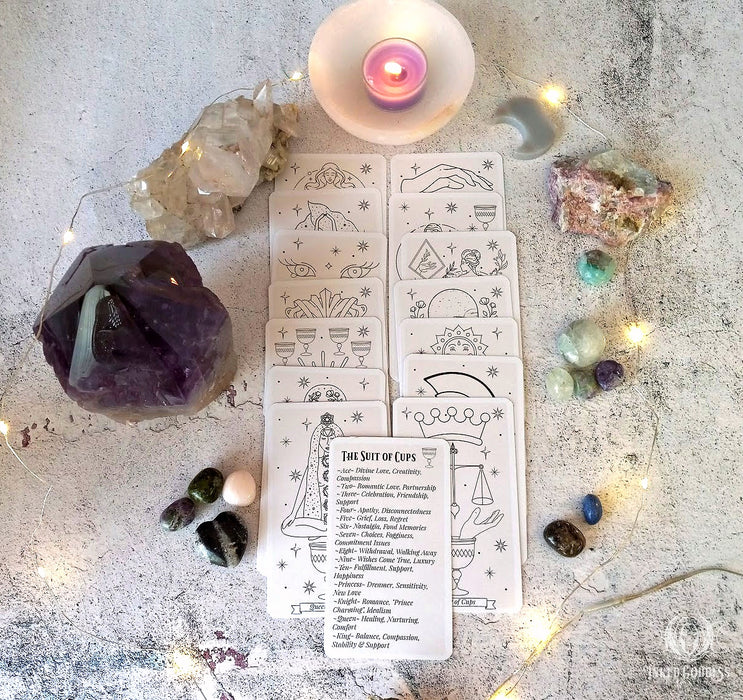 Color Your Own Tarot- Suit of Cups- Inked Goddess Creations