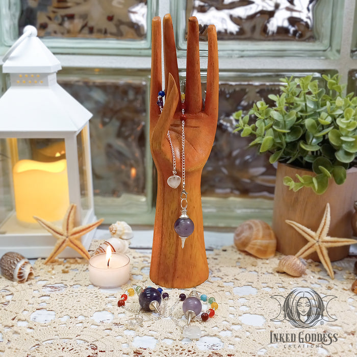 Amethyst Sphere Chakra Pendulum for Focused Divination- Inked Goddess Creations