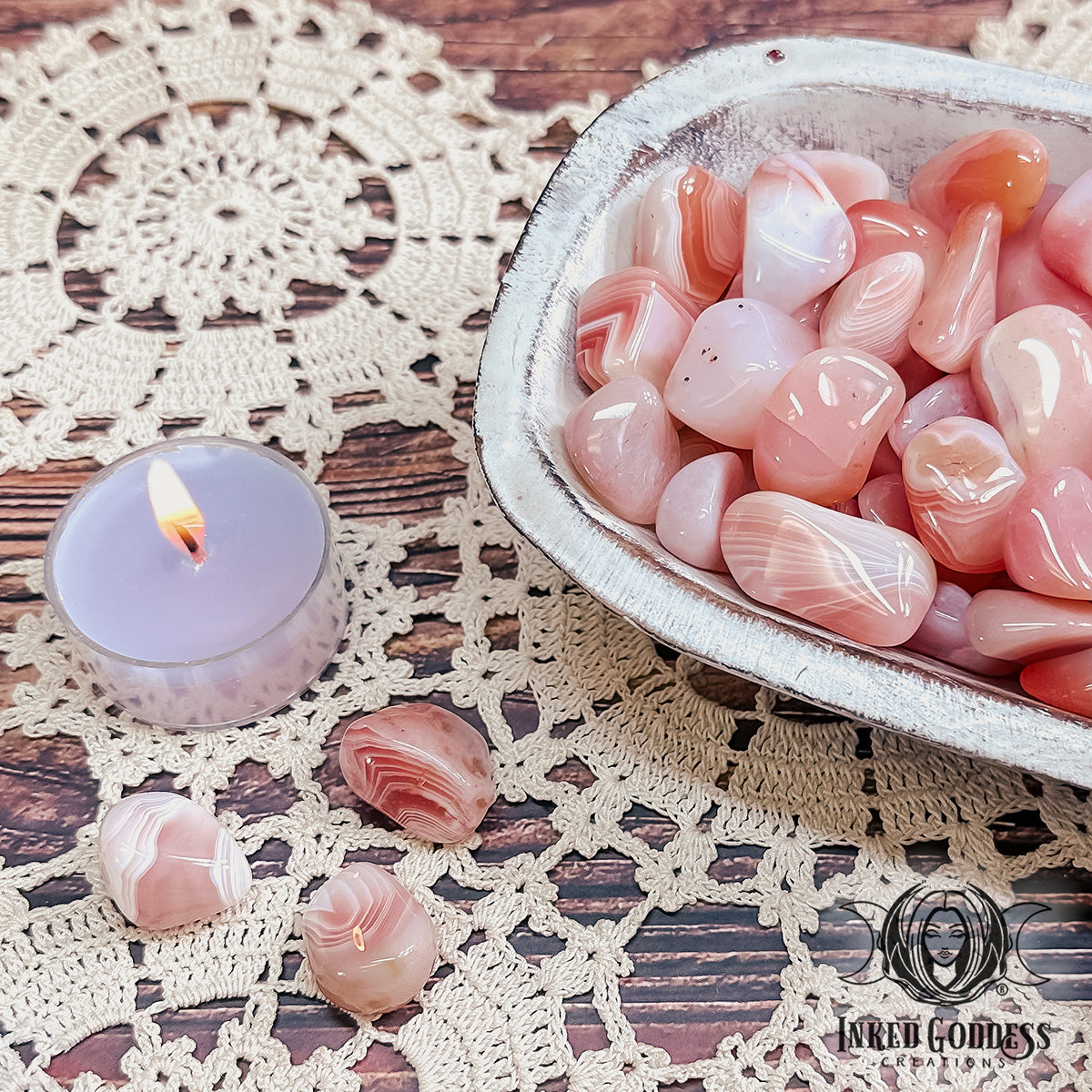 Apricot Agate Tumbled Gemstone for Inner Stability