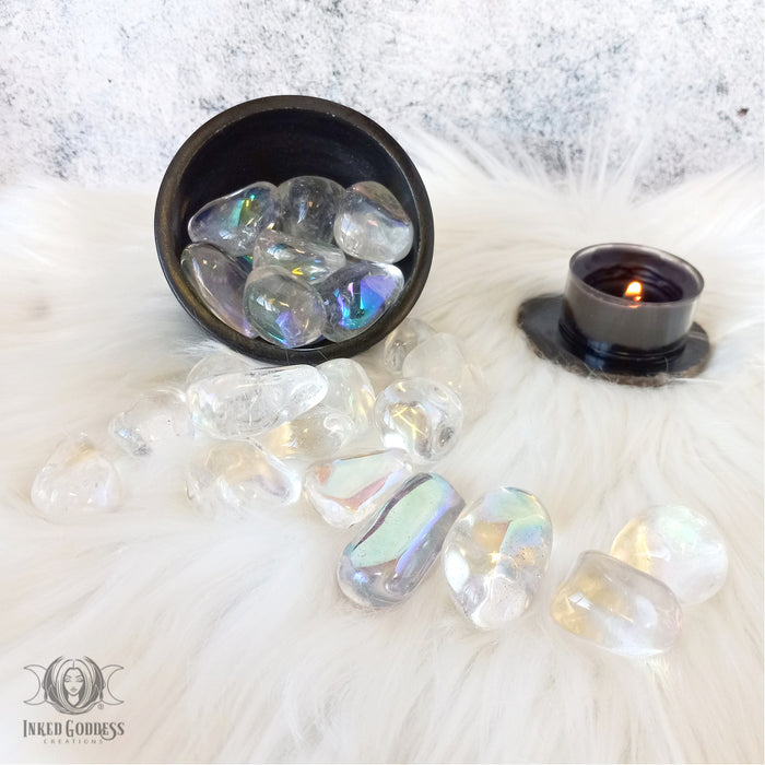 Aura Quartz Tumbled Gemstone for Harmony- Inked Goddess Creations