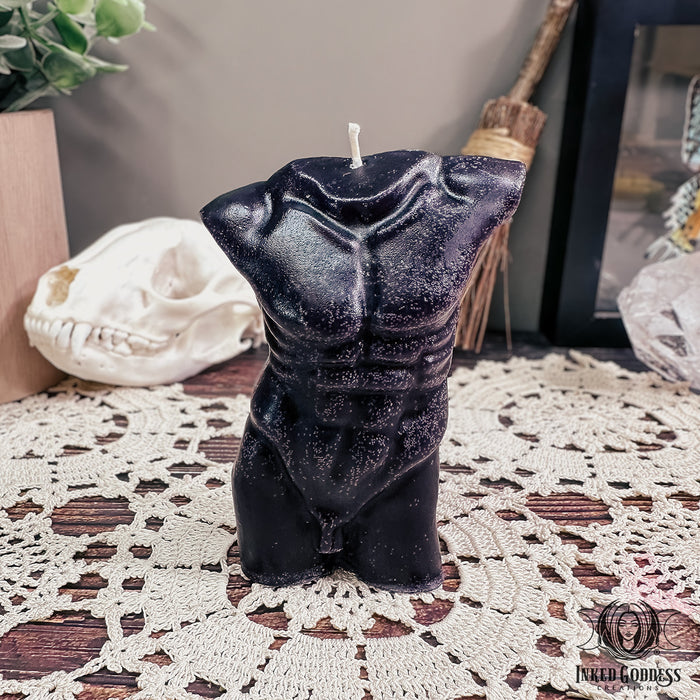 Black Wax Figure Candle- Female or Male- Inked Goddess Creations