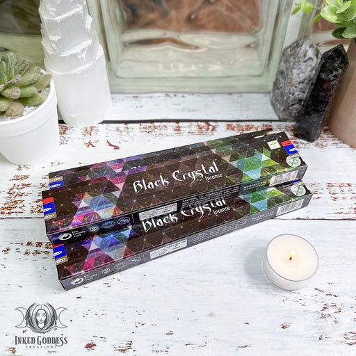 Black Crystal Incense for Balanced Energy- Inked Goddess Creations