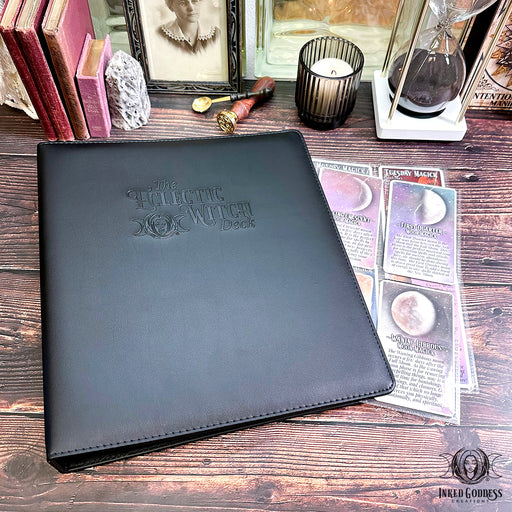Black Faux Leather Binder for The Eclectic Witch Card Deck with Card Sleeves- Inked Goddess Creations