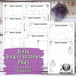 Blank Book of Shadows Pages- Set of 9- PDF Download- Inked Goddess Creations