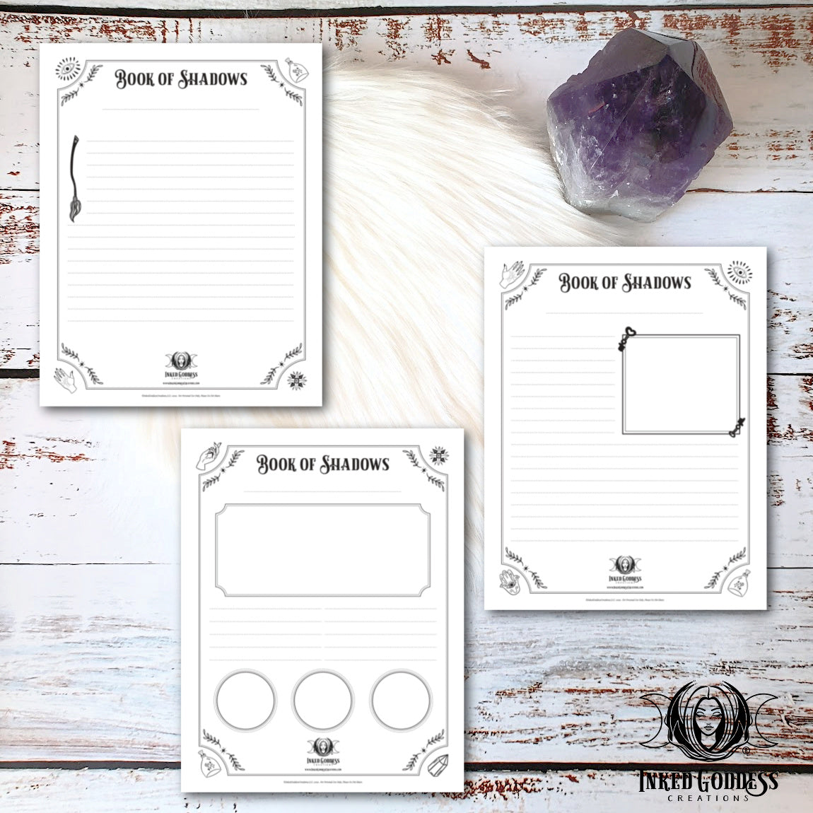 Blank Book of Shadows Pages- Set of 9- PDF Download for Free Printable Book Of Shadows Pages