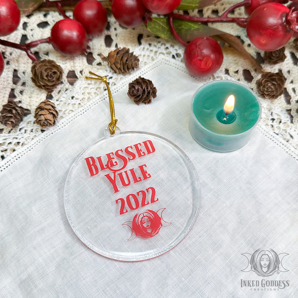 Blessed Yule 2022 Ornament- Inked Goddess Creations