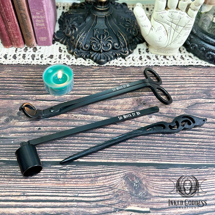 So Mote it Be Candle Magick Tool Set- Trimmer, Snuffer, & Scribe- Inked Goddess Creations