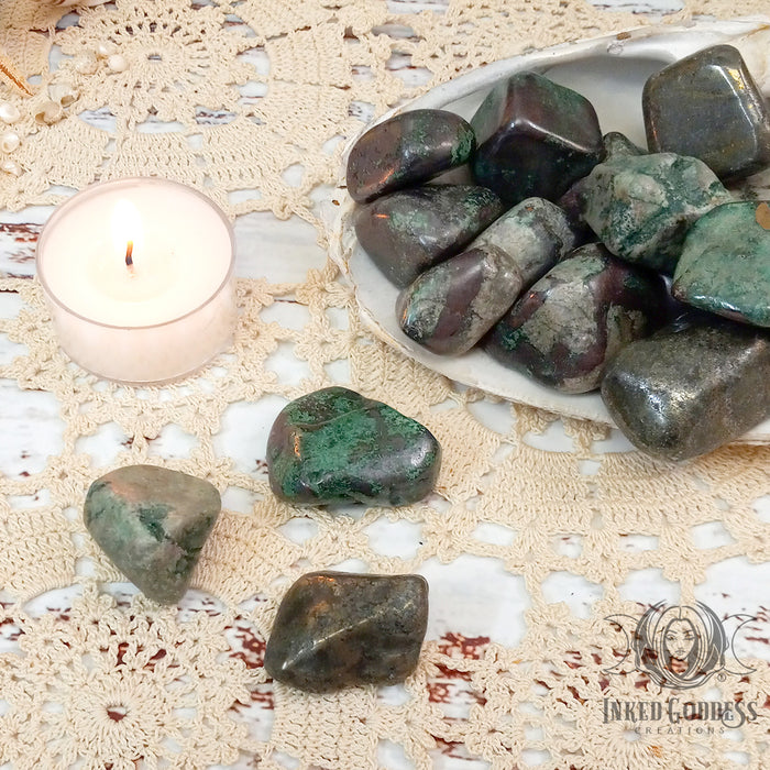 Cuprite Tumbled Gemstone for Facing Your Fears- Inked Goddess Creations