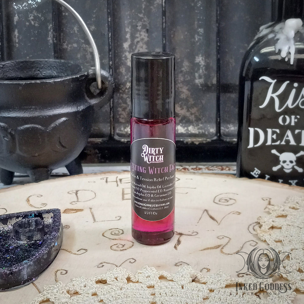Resting Witch Face Perfume Oil- Dirty Witch- Headache & Tension Relief- Inked Goddess Creations