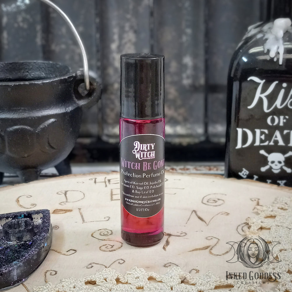 Witch Be Gone Perfume Oil- Dirty Witch- Cleansing and Protection- Inked Goddess Creations