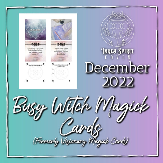 December 2022 Busy Witch Magick Cards Printable- Inked Spirit Coven- Inked Goddess Creations
