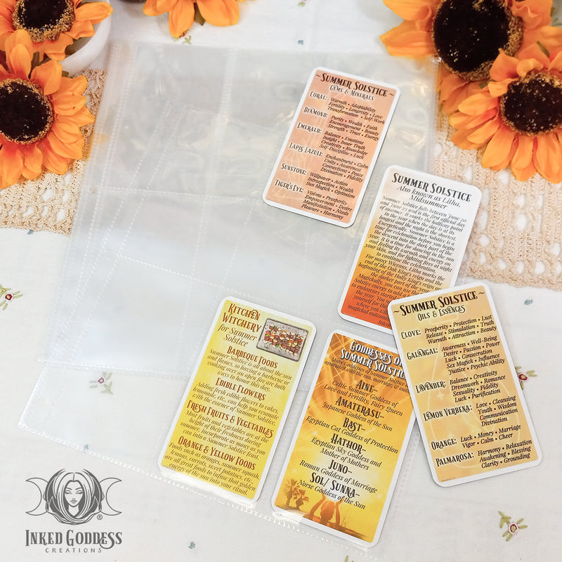 Load image into Gallery viewer, Card Sleeve Binder Pages for The Eclectic Witch Card Deck- 10 Pack- Inked Goddess Creations
