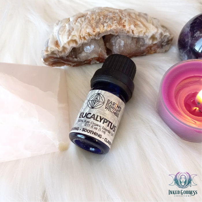 Essential Oils Set of 5- Eucalyptus, Frankincense, Lavender, Peppermint, Tea Tree- Inked Goddess Creations