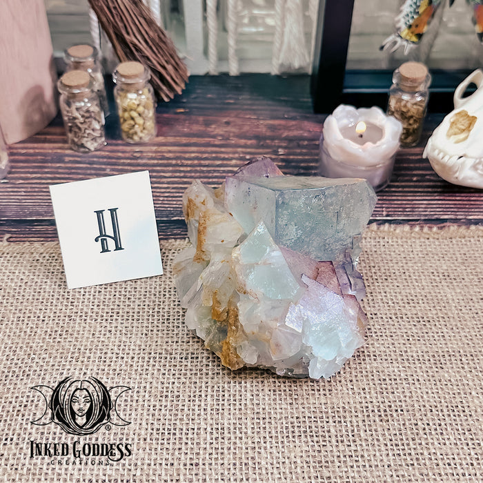 Raw Fluorite Cluster for Self-Confidence