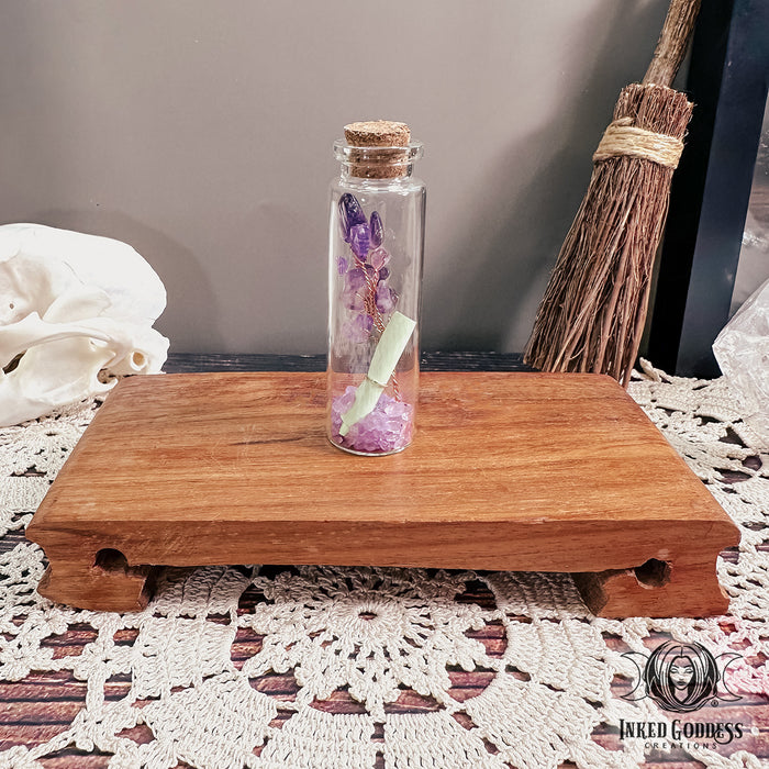 Gemstone Wishing Jar with Scroll for Intention Setting- Inked Goddess Creations