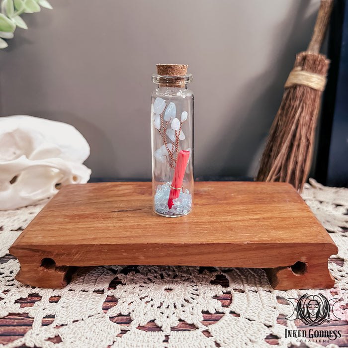 Gemstone Wishing Jar with Scroll for Intention Setting- Inked Goddess Creations