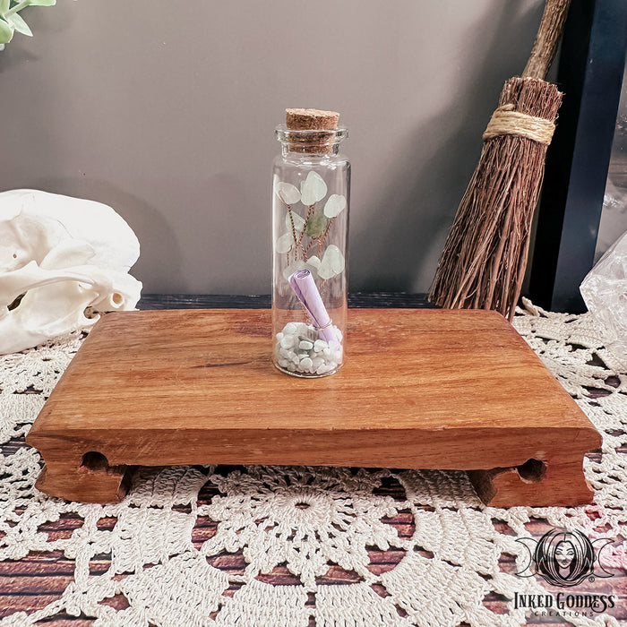 Gemstone Wishing Jar with Scroll for Intention Setting- Inked Goddess Creations