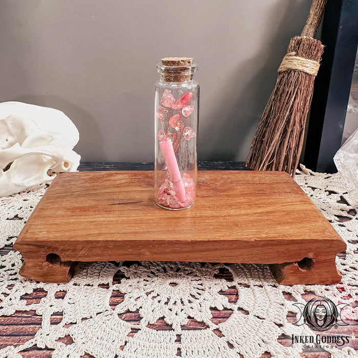 Gemstone Wishing Jar with Scroll for Intention Setting- Inked Goddess Creations