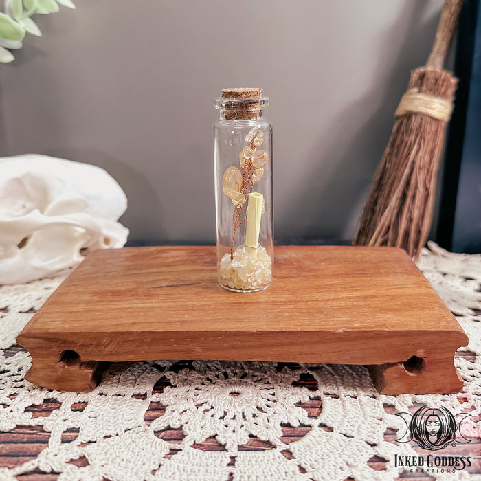 Gemstone Wishing Jar with Scroll for Intention Setting- Inked Goddess Creations