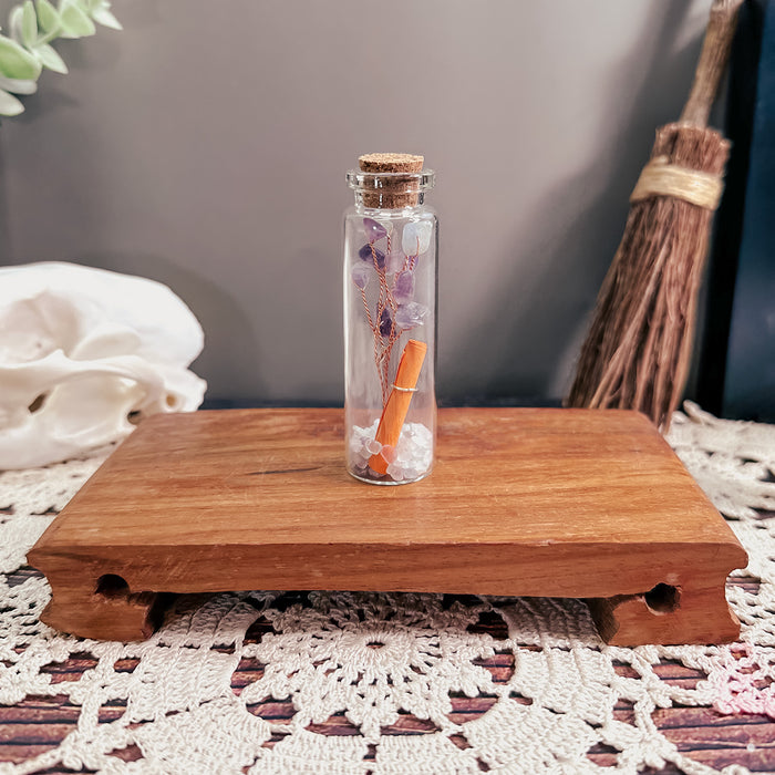 Gemstone Wishing Jar with Scroll for Intention Setting- Inked Goddess Creations