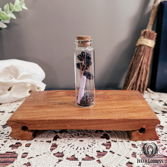 Gemstone Wishing Jar with Scroll for Intention Setting- Inked Goddess Creations
