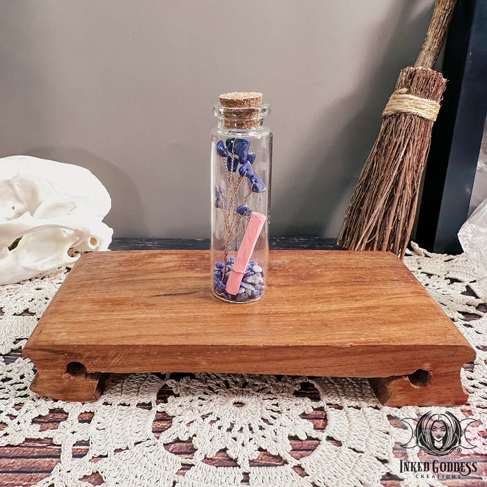 Gemstone Wishing Jar with Scroll for Intention Setting- Inked Goddess Creations