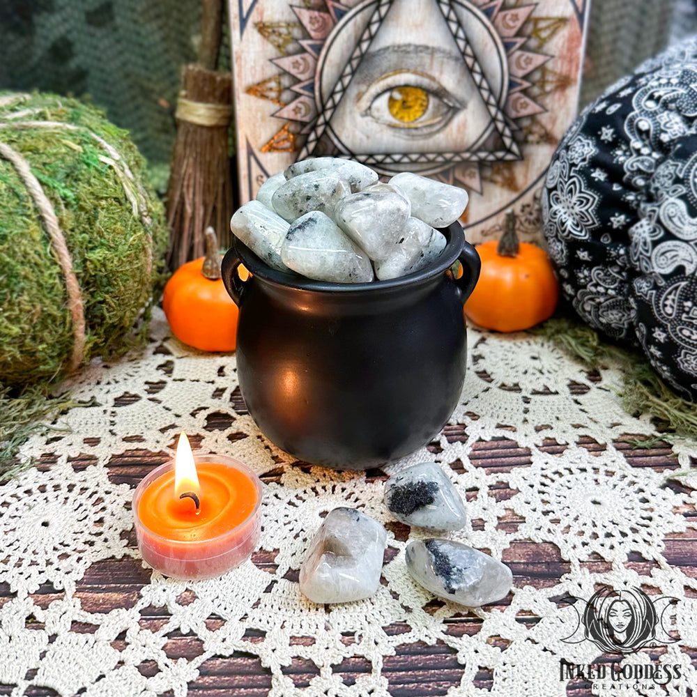 Hiddenite- Green Kunzite- Tumbled Stone for Spiritual Awakening- Inked Goddess Creations