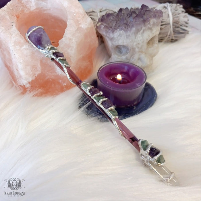 Healer Handmade Gemstone Wand- Inked Goddess Creations