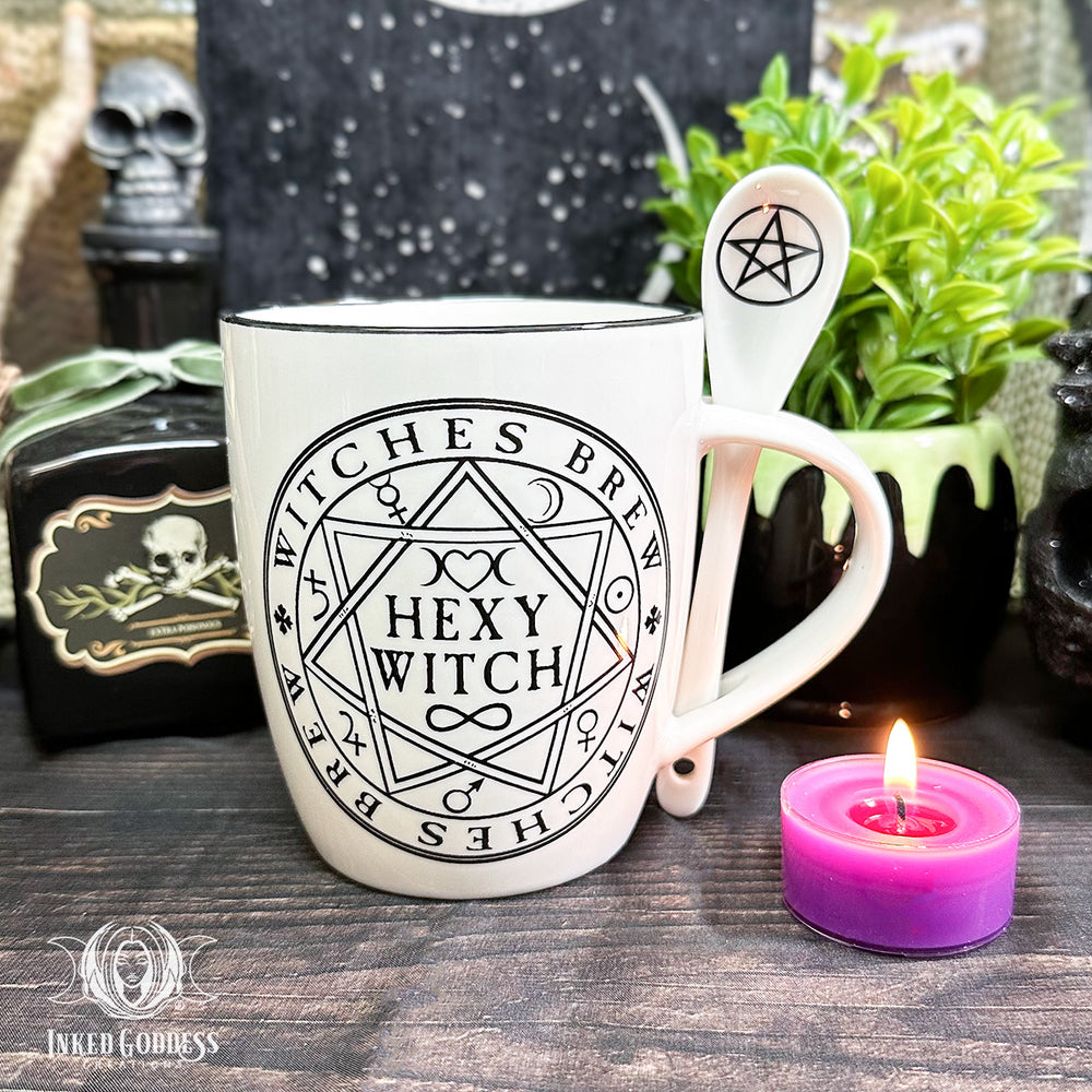 Hexy Witch Mug and Spoon Set- Inked Goddess Creations