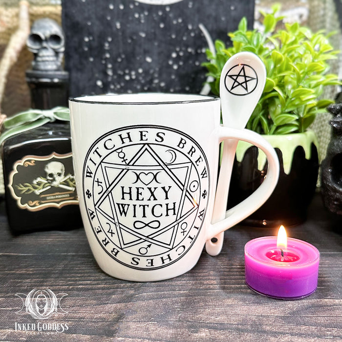 Hexy Witch Mug and Spoon Set- Inked Goddess Creations